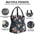 thumbnail image 3 of Pioneer Flower Drawstring Lunch Bag Women - Drawstring Lunch Bag Insulated for Work Office - Stain-Resistant Large Lunchbags for Women with Multi-Pockets, 3 of 6