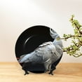 thumbnail image 6 of Picia White Red Cockatoo Pattern Bone China Decorative Plate – Wall Decor with Stand and Adhesive, Elegant Ornament for Living Room, Office, or Entryway-7in, 6 of 6
