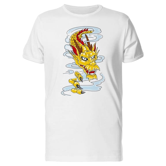 Yellow Dragon In The Clouds Tee Men's - Men T-Shirt, Small