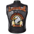 thumbnail image 2 of Chaleco De Moda Para Hombre De Cuero PU Con Diseño De Bordado De Águila Para Motociclista, 2 of 4
