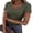 Army Green, variant on Women Short Sleeve V Neck Ribbed Knit Fitted Shirts Basic Tees Tops 2026 Summer Casual T-shirts Going Out Outfits Black L