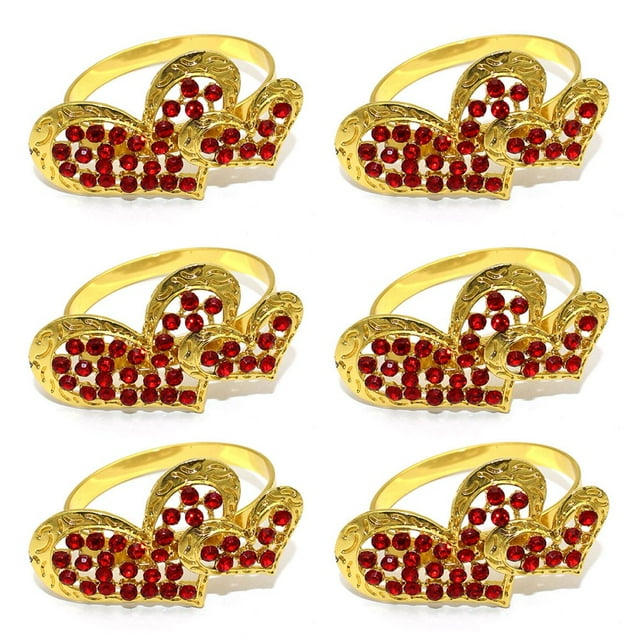 Serviette Buckle 6Pcs Multi-purpose Reusable Unique Wedding Banquet Party Heart Serviette Buckle