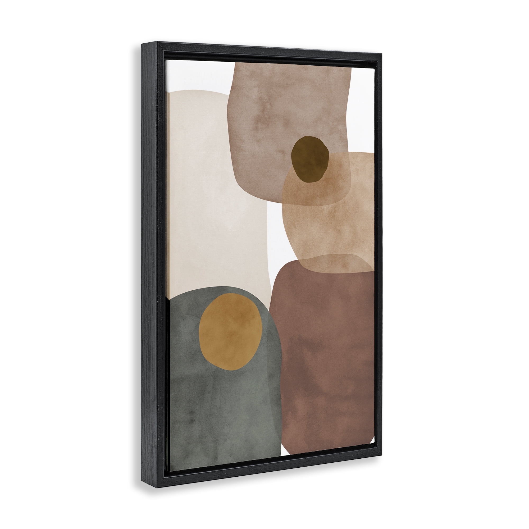 Stupell Industries Southwestern Natural Shapes Abstract Painting Black Floater Framed Canvas Art Print Wall Art, 21 x 31