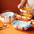 thumbnail image 3 of 560ML Large Capacity Ceramic Baking Dish Home Baking Baking Rice Bowl Salad Bowl Soup Plate, 3 of 4