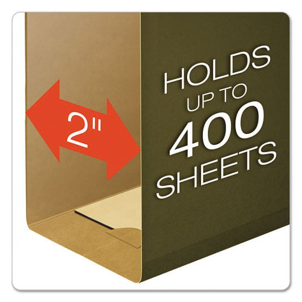 "Extra Capacity Reinforced Hanging File Folders With Box Bottom, Letter Size, 1/5-Cut Tab, Standard Green, 25/box | Bundle of 5 Boxes"