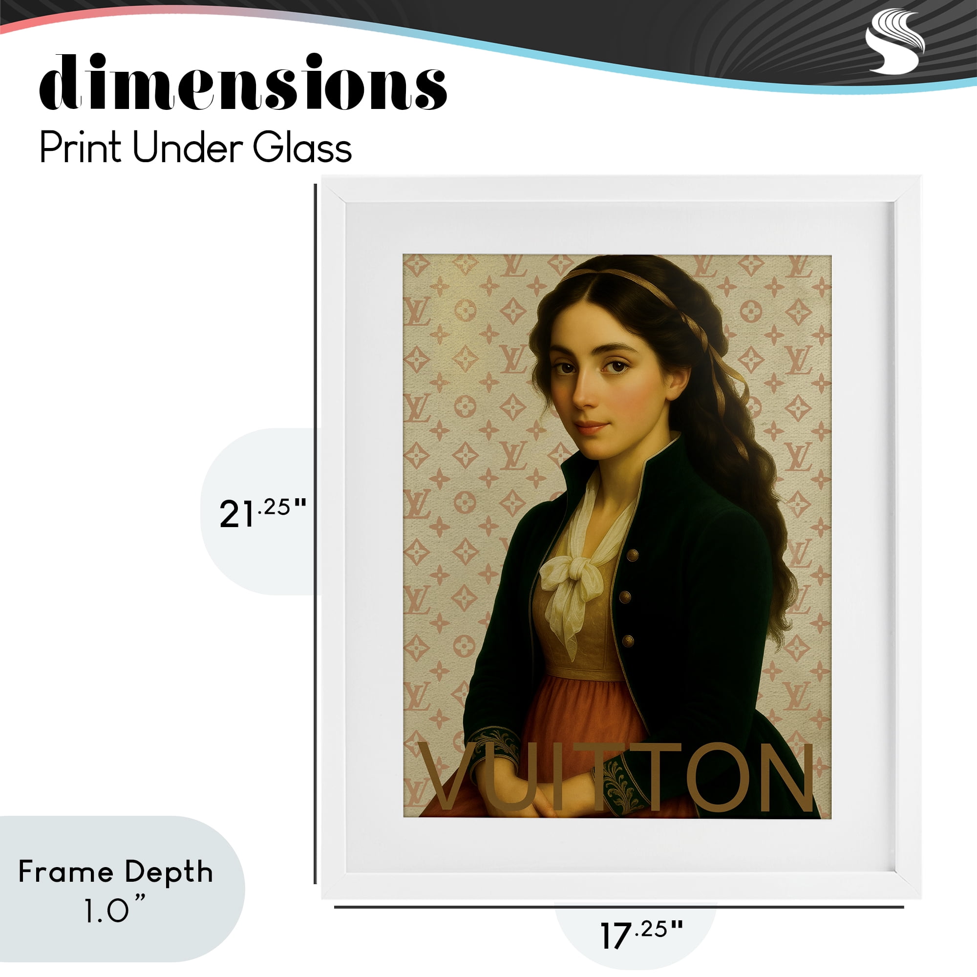 Stupell Industries Glam Gentlewoman in Spring White Framed Print Under Glass, design by Grotto Studios