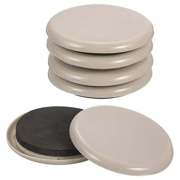 Furniture Sliders, 8Pcs 3.5" - Plastic Removable Reusable Round Sliding Pads, Dual-purpose Chair Glides (Grey)