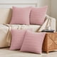 thumbnail image 1 of 4 Fundas de cojín Decorativas, Funda de cojín de Pana para sofá, Funda de Almohada a Rayas de Estilo Bohemio de Pana Suave para sofá, Cama, Recámara, Sala de Estar. (Rosa Claro), 1 of 4
