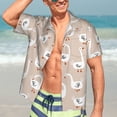 thumbnail image 5 of Lsque White Goose pattern Hawaiian Shirt for Men, Unisex Summer Beach Casual Short Sleeve Button Down Shirts-Large, 5 of 9