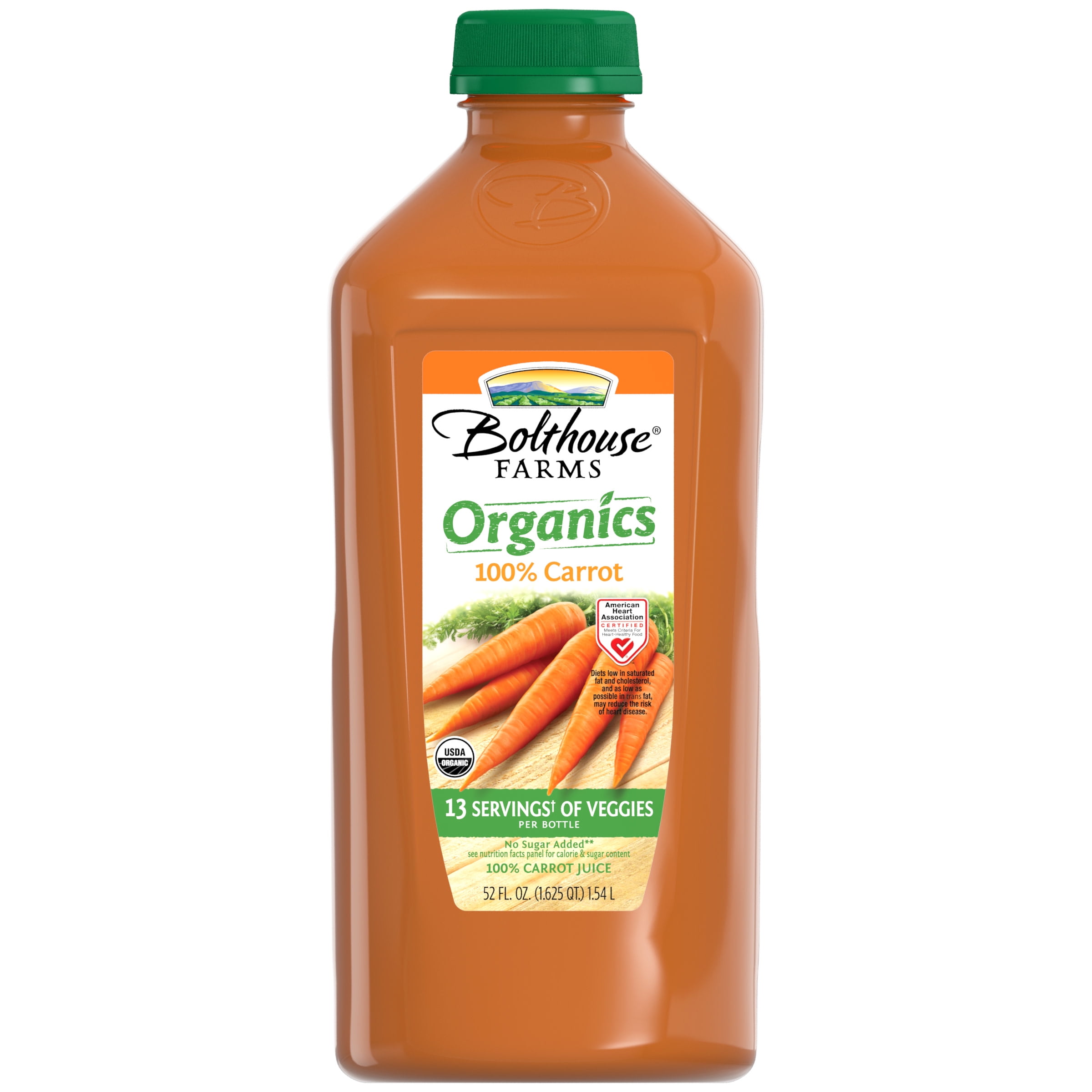 Bolthouse Farms 100% Organic Carrot Vegetable Juice, 52 oz