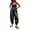 Black, variant on Jumpsuits for Women Open Back Spaghetti Strap Casual Harem Pants Sleeveless Tie Back Loose Fit Summer Jumpsuits with Pockets Blue 2XL