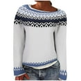 thumbnail image 1 of WEAIXIMIUNG Chandail Oversize pour Femmes Tricot Col Rond Manches Longues Tendance 2024, 1 of 7