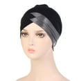 thumbnail image 4 of Head Scarf Stretch Hair Loss Muslim Turban Hat Beanie Hat Chemo Cap Hijab Cap DARK GREY, 4 of 8