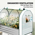 thumbnail image 4 of Outsunny Galvanised Raised Garden Bed with Greenhouse Cover, Metal Elevated Garden Bed with Bed Liner and Bottom Shelf, Silver, 4 of 9
