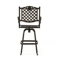 thumbnail image 2 of Noble House Cast Aluminum Outdoor Bar Stool, Shiny Copper, 2 of 11