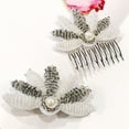thumbnail image 4 of Women Hair Clip Vintage Flower Rhinestone Bead Hair Side Comb Hair Barrette, 4 of 10