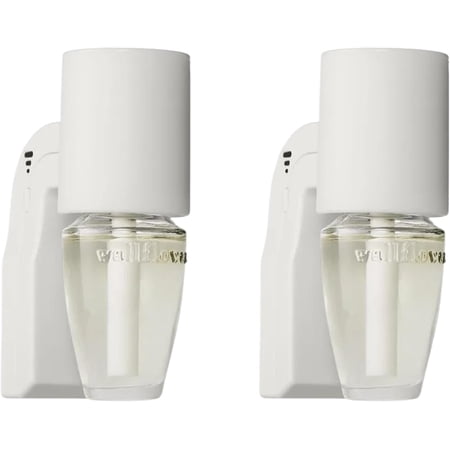 Wallflowers Fragrance Plug, White Scent Control, Plug-In Air Freshener Device with 3 Intensity Levels for Bedrooms, Bathrooms & Living Spaces - 2 Pack