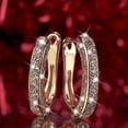 thumbnail image 5 of Kcodviy New Fashion Round Diamond Earrings Women Silver Gold Rosegold Glitter 3 Earrings Set For 3 Holes Diamond Ear Earrings For Women Drop Earrings Door Knocker Earrings Candy Heart Neck, 5 of 7