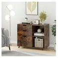 thumbnail image 2 of 3-Drawer File Cabinet, Mobile Printer Stand Cabinet with Adjustable Shelf, Rolling Lateral Filing Cabinet with Wheels for Letter, A4, Legal Size, for Home Office Organization (Rustic Brown), 2 of 2