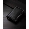 thumbnail image 5 of Tarjetero de crédito NQ con bloqueo RFID marrón oscuro billetera de cuero genuino con compartimento para billetes, 5 of 5