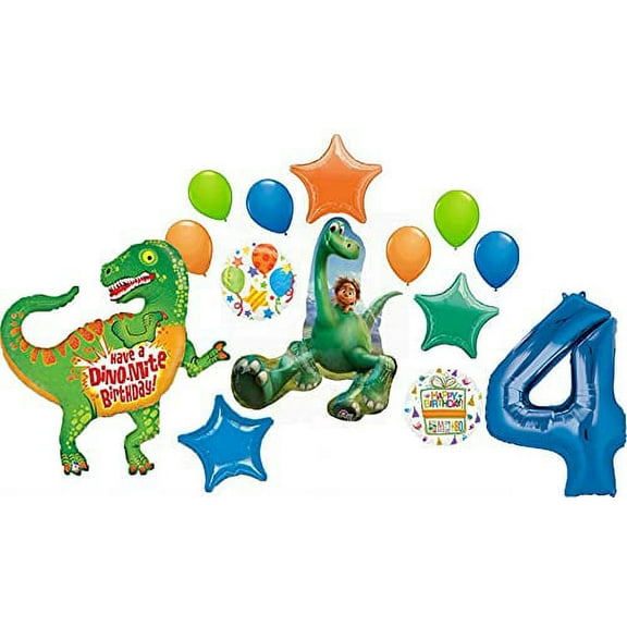 The Good Dinosaur Party Supplies 4th Birthday Spot and Arlo Balloon Bouquet Decorations