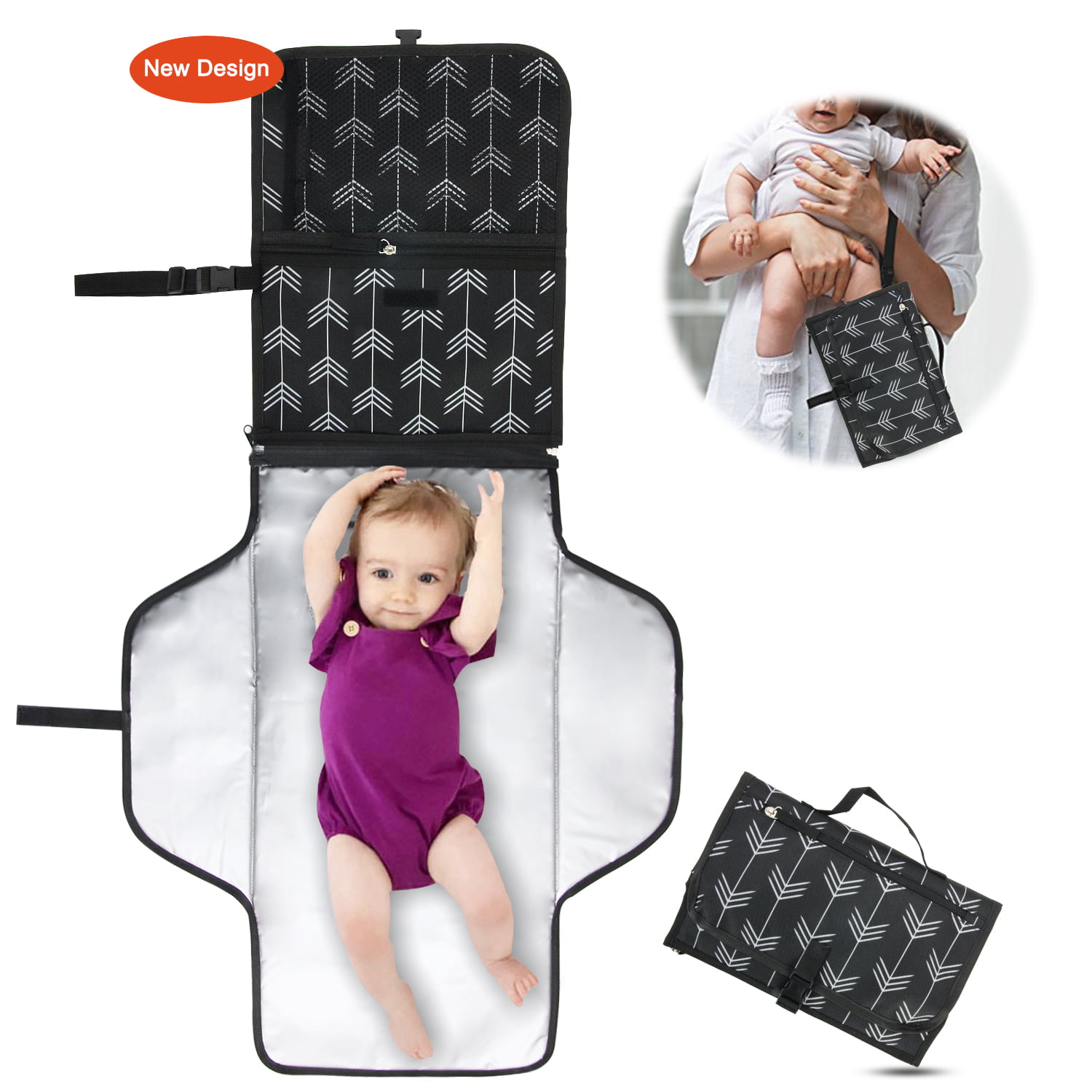 New Baby Portable Fold Diaper Clutch Travel Change Pad Waterproof Mat Storage 