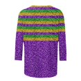 thumbnail image 5 of Penkiiy 2024 Shirt 3/4 Sleeve Mardi Gras Womens Fancy Blouse Carnival Mask Print Tunic Theme Party Round Collar Tee S Multicolor, 5 of 5