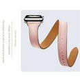 thumbnail image 4 of LEIXIUER Compatible with Apple Watch Bands 41mm 40mm 38mm 49mm 45mm 44mm 42mm, Double Tour Wristbands Genuine Leather Bands Replacement iwatch Series 9 8 7 se 6 5 4 3 2 1 ultra Strap, 4 of 10
