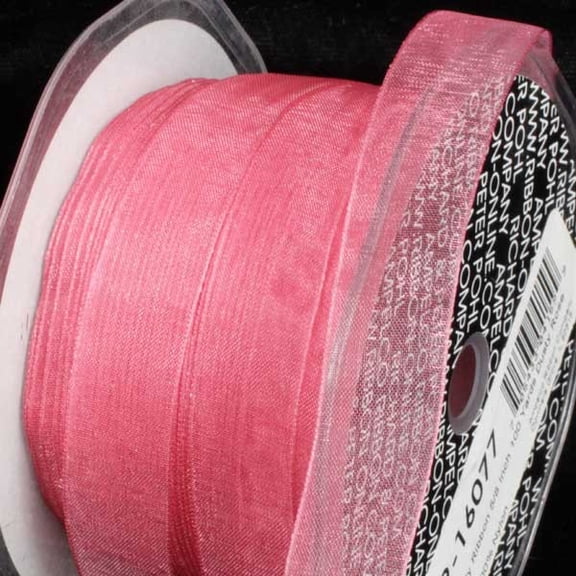 The Ribbon People Pink Narrow Organdy Craft Ribbon 16mm x 100 Yards
