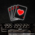 thumbnail image 3 of Glowneon Aces Playing Cards Neon Sign, Diamonds Hearts Clubs Led Light, Casino Decor, 3 of 5