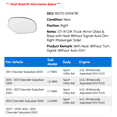 thumbnail image 2 of Right Mirror Glass - Compatible with 2007 - 2013 Chevy Suburban 2500 Sport Utility 4-Door 2008 2009 2010 2011 2012, 2 of 2