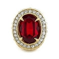 thumbnail image 2 of GIFTS INFINITY Gold Tone Oval Synthetic Red Cz Stone Men Rick Ross Hip Hop Style Ring (13), 2 of 3