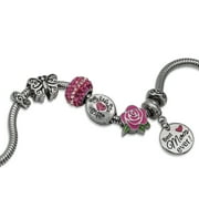 Connections from Hallmark Stainless-Steel Limited Edition "Best Mom Ever" Charm Bracelet Set