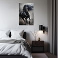 thumbnail image 4 of ZHONGYUTONG Horse Canvas Wall Art Black Running Horse Picture Print Animal Painting Poster for Living Room Decor Framed (12.00" x 18.00"), 4 of 5