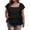 ❧128-Black, variant on Women's Summer Plus Size Solid Color Lightweight Sheer Square Neck Short Sleeve Top Casual Soft Breathable Daily Wear XL-5XL
