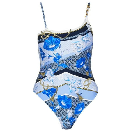 

Womens Bikini Swimsuit Women Plus Size Women Summer Fashion Print Tank Top One-Piece Bikini Swimsuit Women Swimwear White Bikini Swimming Suits for Women on Sales Blue S