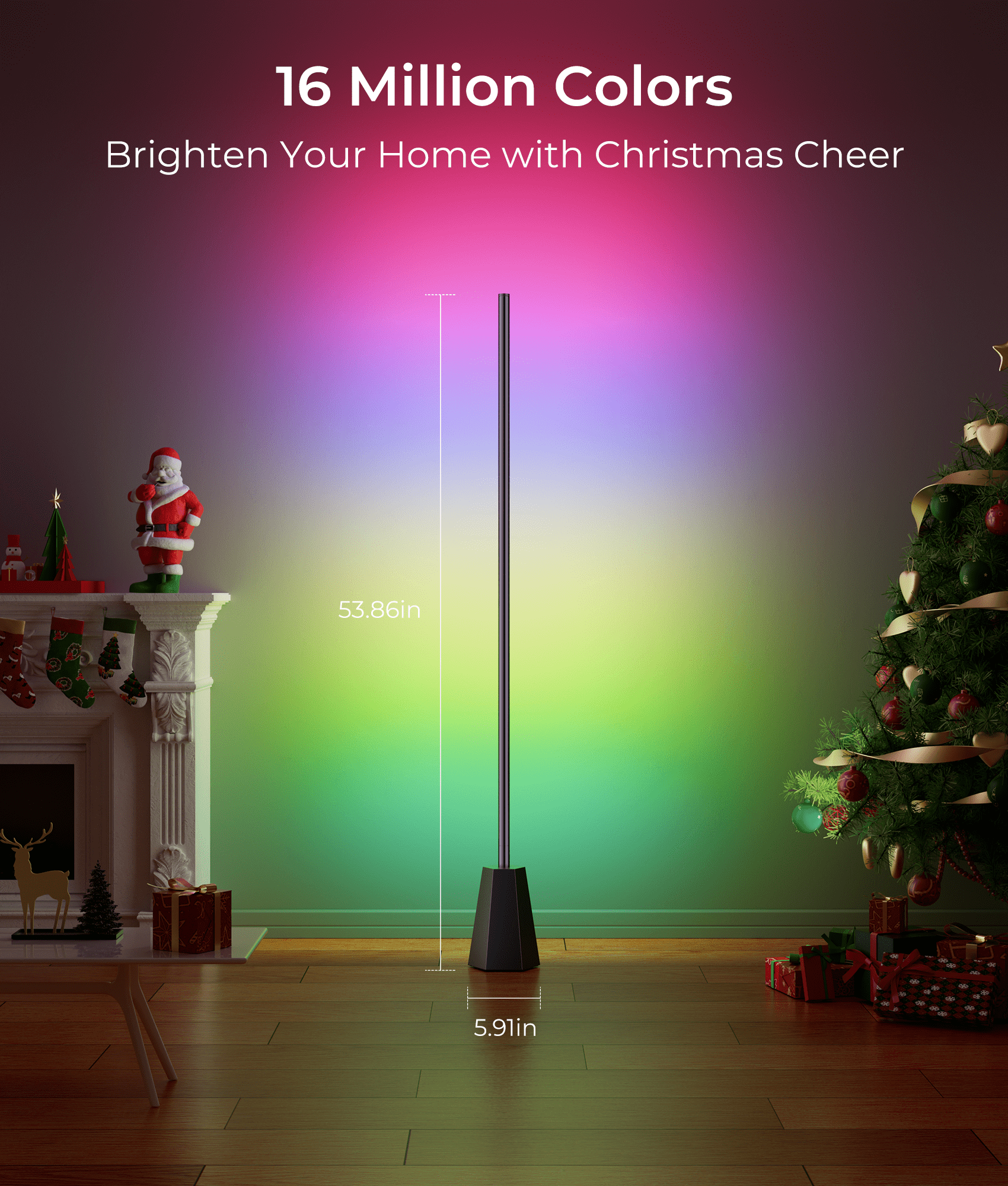 DeckTok RGBCW Smart Floor Lamp with Colors Changing Music Sync and Voice Control for Living Room Gaming Home Decor