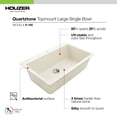 thumbnail image 6 of Houzer Cassiano Italian 33 inch Mocha Granite Composite Topmount Single Bowl Kitchen Sink, V-100 MOCHA, 6 of 7
