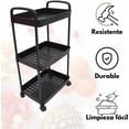 thumbnail image 4 of Carrito Organizador Con Ruedas 3 Niveles Multiusos Práctico Negro, 4 of 6