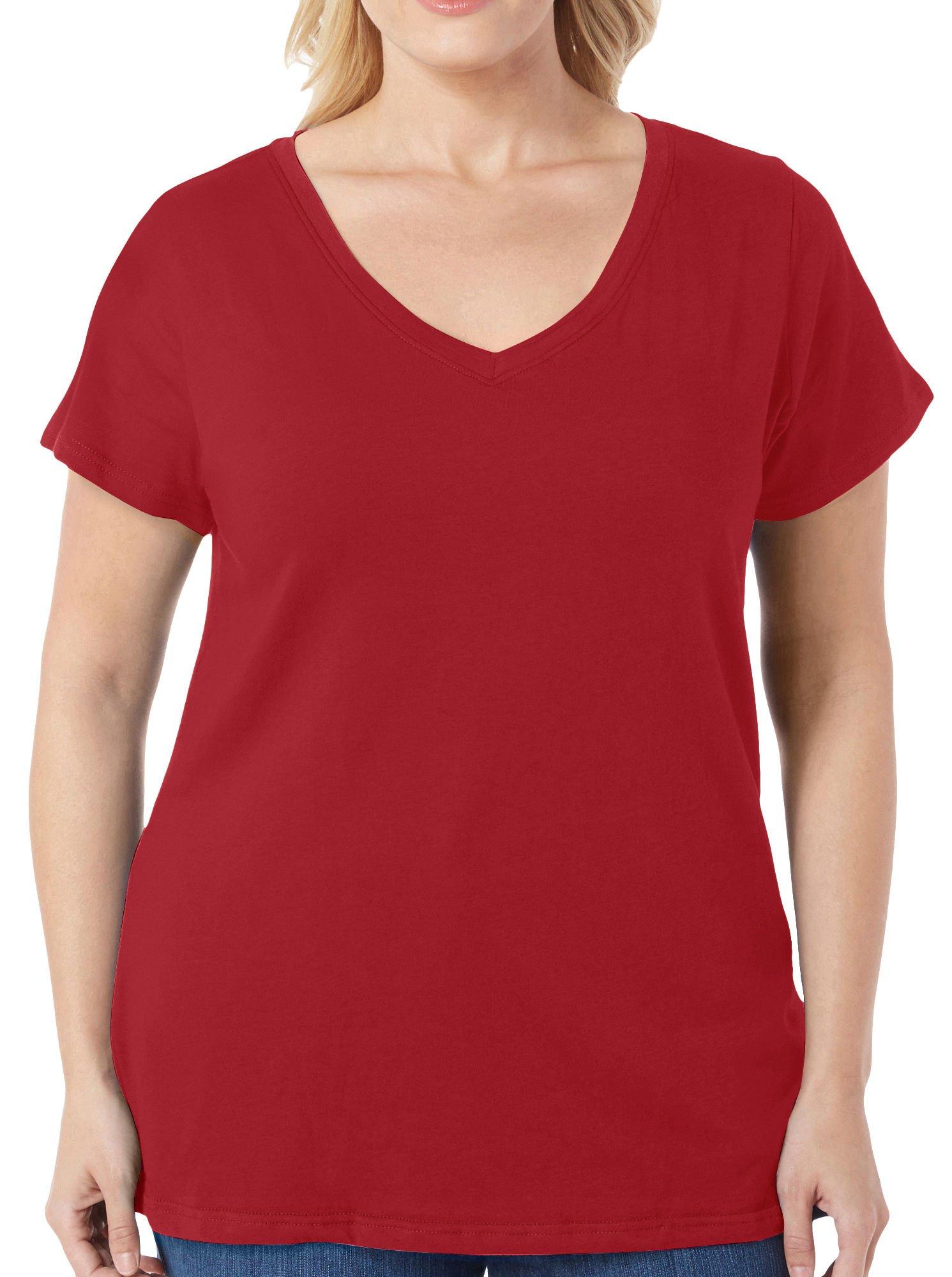 Derek Heart Juniors Plus Solid V-Neck 