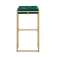 thumbnail image 4 of Weston Home Oddie Gold Finish Velvet Button Tufted Bar Stools, Dark Green (Set of 2), 4 of 10