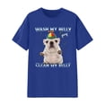 thumbnail image 4 of Active Tops Women Unisex Graphic Printed T Shirt for Everyday Wear with Soft Comfort Crewneck Tee Casual Fashion Design Top for Daily Blue L, 4 of 4