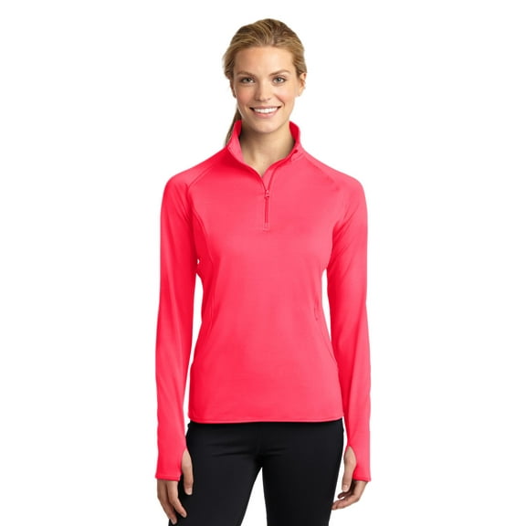 Sport-Tek Lst850 Ladies Sport-Wick Stretch 1/2-Zip Pullover Sweatshirt