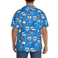 thumbnail image 5 of Naloa Gnomes in USA Men's Loose Fit Cuban Collar Short-Sleeve Shirt with Button-down and Chest Pocket for Everyday Wear Outings - Medium, 5 of 7