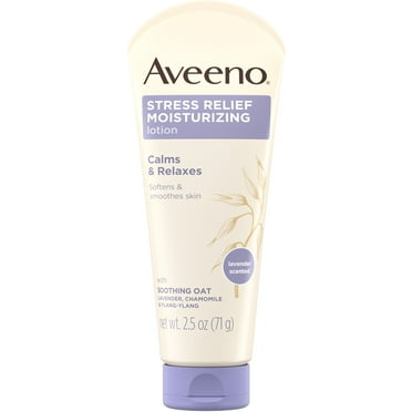 AVEENO Stress Relief Moisturizing Body Lotion, Lavender, Chamomile, & Ylang-Ylang, 2.5 oz (Pack of 2)