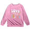 thumbnail image 4 of Little Girl' Active Sweat Pullover Sweatshirt Cute Casual Long Sleeve Crewneck Pullover with Print Autumn Winter Outfit Size 5-6T ,Pink, 4 of 4