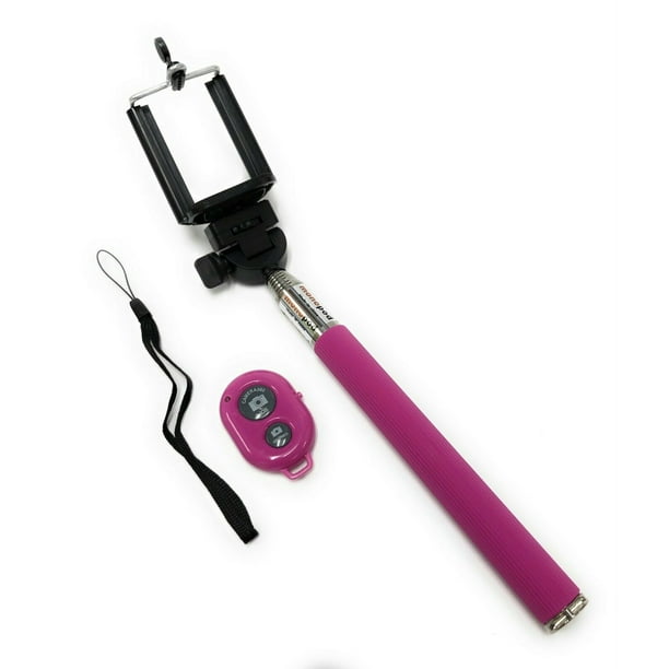 Wireless Pink Selfie Stick With Shutter For iPhones, Andoids & other