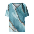 thumbnail image 4 of Camiseta de manga corta con cuello en V estampada informal para mujer a la moda Fridja bn5684, 4 of 5