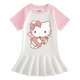 thumbnail image 3 of Hello Kitty ropa de dibujos animados para niños vestido de algodón de media manga niñas bebé Casual Color a juego Falda plisada de manga corta, 3 of 5