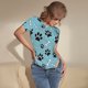 thumbnail image 3 of Fotbe Cute Dog Footprints Body de Mujer con Cuello Redondo y Mangas Cortas, Sin Mangas Ajustado, Suave, Cómodo y Básico-Medium, 3 of 7